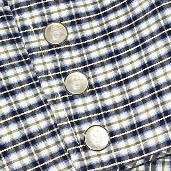 Stetson Other - Stetson Shirt Mens XL Blue Plaid Pearl Snap Button Up Western Cowboy Long Sleeve